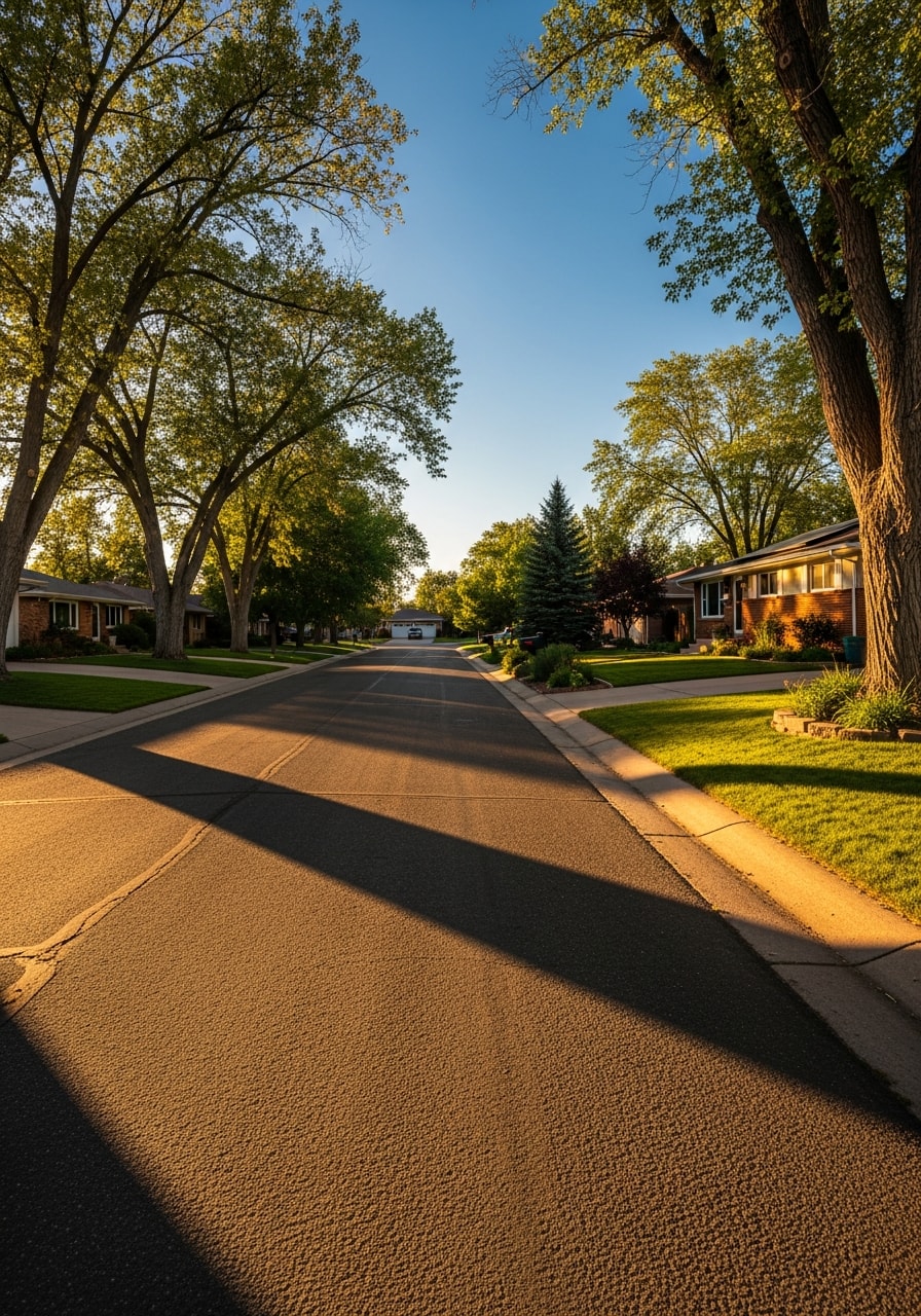 Typical Dallas metro residential street showing the mix of urban and suburban properties served.