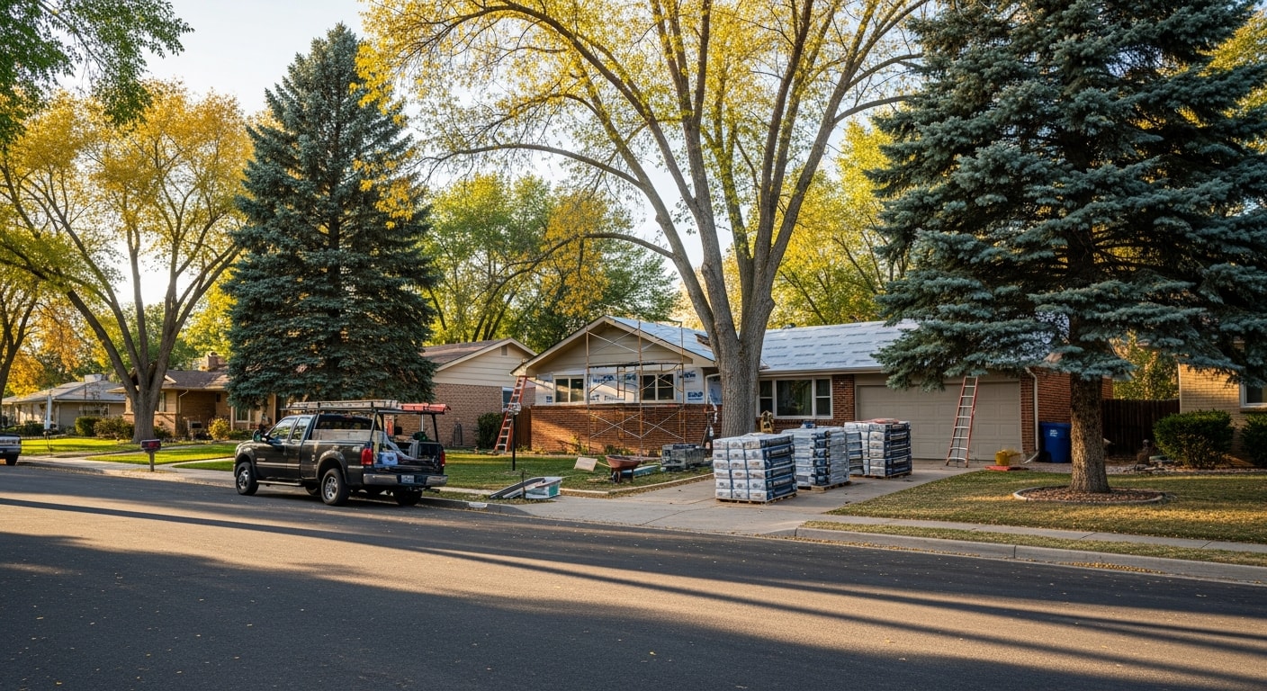 Residential street in Lakewood, TX with mature trees and single-family homes.